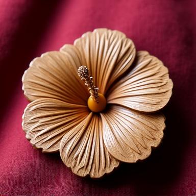 Brooch kayu bunga raya tradisional