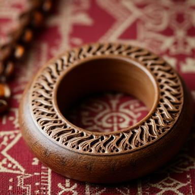 Aksesori kayu motif songket